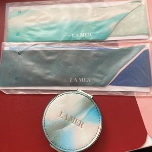 NEW Two La Mer Silk Ribbon Scarves & Pocket Mirror